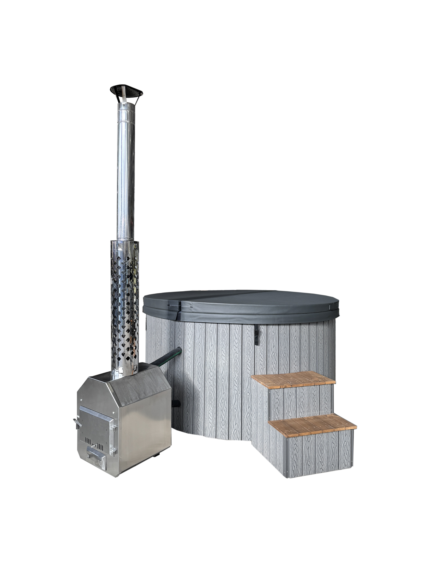 MAGNOR - FIBREGLASS HOT TUB 8-10 SEATER 2.2M WITH EXTERNAL HEATER